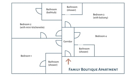 Family Apartment, 4 Bedrooms | Living area | TV