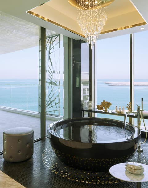 Presidential Suite, Sea View | Bathroom | Separate tub and shower, designer toiletries, hair dryer, bathrobes