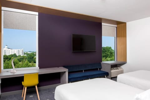 aloft, Room, 2 Queen Beds, Non Smoking | Premium bedding, in-room safe, desk, laptop workspace