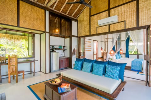 1 Bedroom Seaview Villa | Living area | 32-inch LCD TV with satellite channels, TV