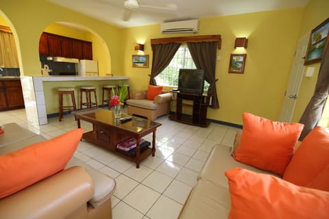 Deluxe Apartment, 2 Bedrooms, Kitchen | Living area | 32-inch LCD TV with premium channels, TV