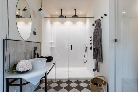 Hair dryer, bidet, towels