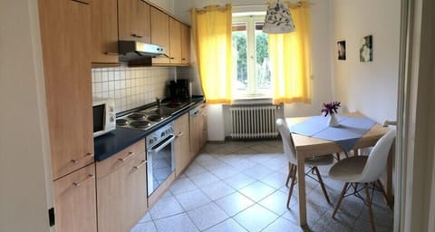 Apartment, Terrace (Enzian) | Private kitchen | Fridge, microwave, stovetop, coffee/tea maker