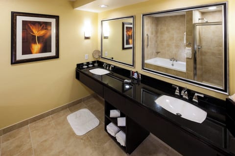 Deluxe Suite, 1 King Bed | Bathroom | Combined shower/tub, free toiletries, hair dryer, towels