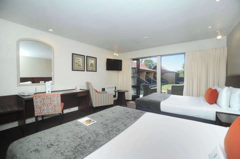 Deluxe Room, 2 Queen Beds, Non Smoking | Premium bedding, desk, laptop workspace, blackout drapes