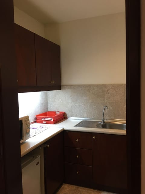 Studio | Private kitchenette | Fridge, microwave, cookware/dishes/utensils