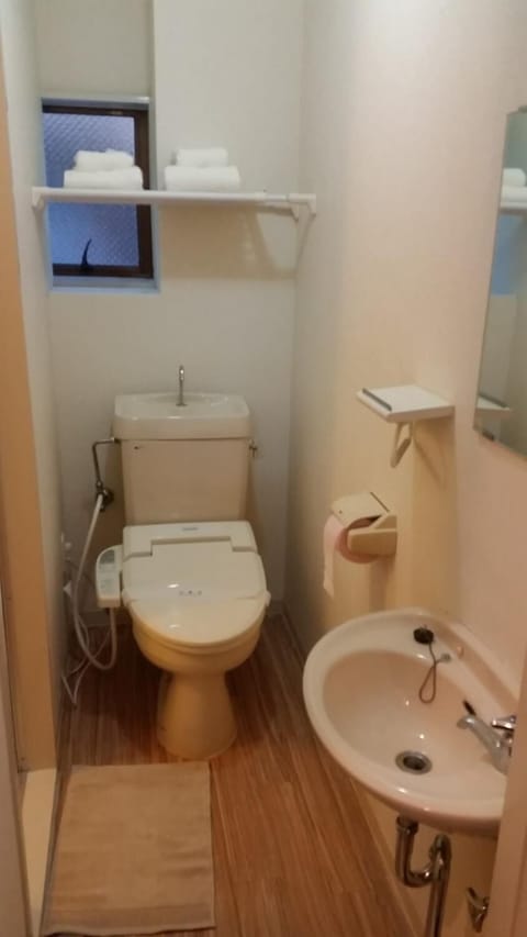 Separate tub and shower, free toiletries, hair dryer, slippers