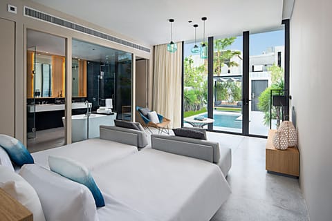 One Bedroom Pool Villa | Premium bedding, down comforters, pillowtop beds, free minibar items