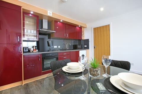 Standard Apartment, 2 Bedrooms, Non Smoking | Private kitchen | Full-size fridge, microwave, oven, stovetop