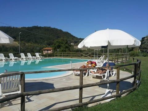 Seasonal outdoor pool, pool umbrellas, sun loungers