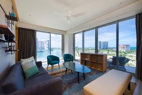 Suite, 1 Bedroom, Non Smoking, Marina View (Balcony) | Living area | 65-inch LCD TV with satellite channels, TV