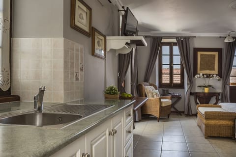 Suite (1st Floor) | Private kitchen | Full-size fridge, microwave, oven, stovetop