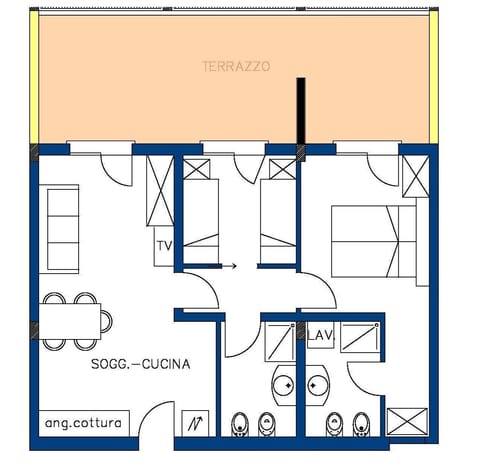 Apartment, 2 Bedrooms (C3 North) | Floor plan