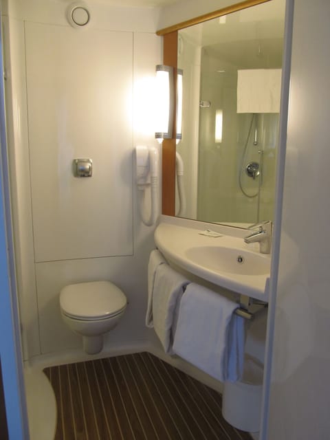 Eco-friendly toiletries, hair dryer, towels