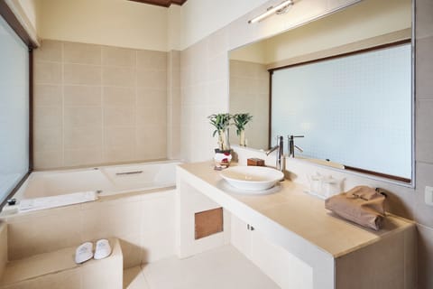 Deluxe Room (Suite) | Bathroom | Designer toiletries, towels, soap, shampoo