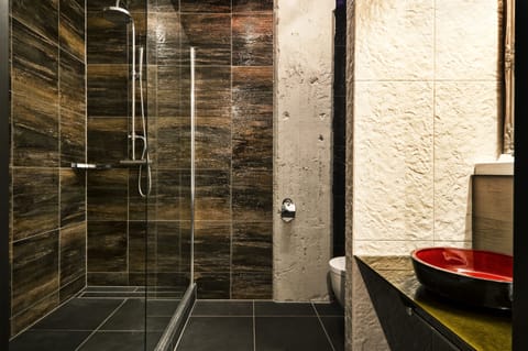 Hair dryer, soap, shampoo, toilet paper