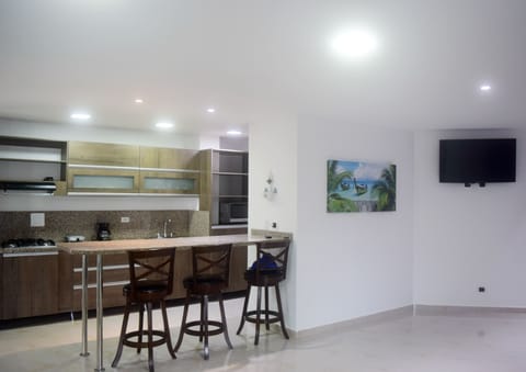 Superior Apartment, 3 Bedrooms (Ap 4) | Private kitchen | Full-size fridge, microwave, stovetop, coffee/tea maker