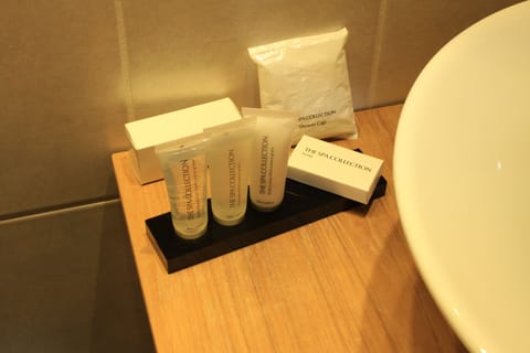 Free toiletries, hair dryer, towels