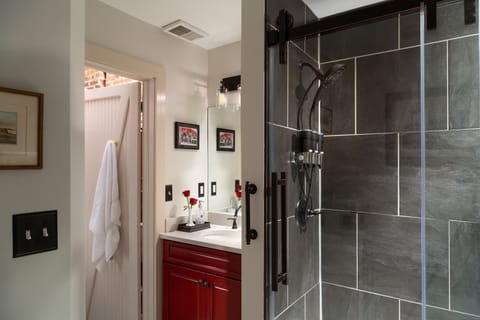 Deluxe Double Room | Bathroom | Free toiletries, hair dryer, bathrobes, towels