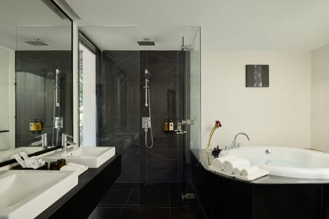 The Sky Jacuzzi Suite | Bathroom | Free toiletries, hair dryer, bathrobes, slippers