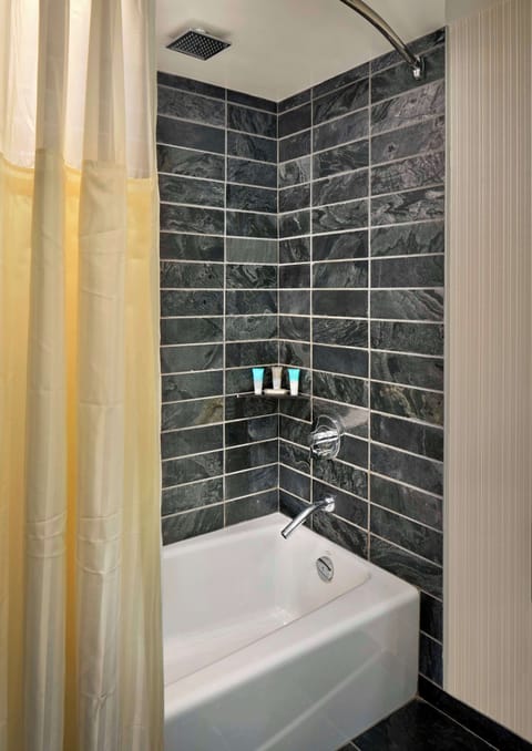 Deluxe Suite, 1 King Bed | Bathroom | Combined shower/tub, designer toiletries, hair dryer, bathrobes