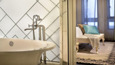 Shanghai Glamour Suite | Bathroom | Designer toiletries, hair dryer, bathrobes, slippers