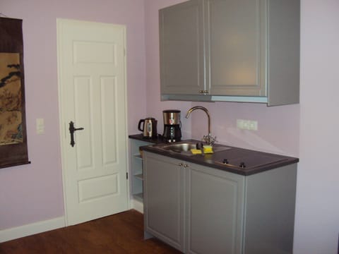 Standard Apartment | Private kitchenette | Fridge, stovetop, electric kettle, cookware/dishes/utensils