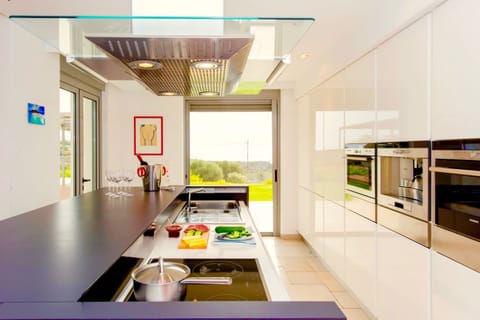 Luxury Villa, 3 Bedrooms, Private Pool, Sea View | Private kitchen | Full-size fridge, microwave, oven, stovetop