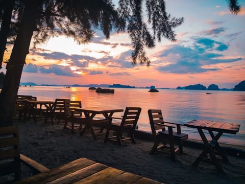 On the beach, beach towels
