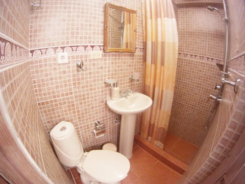 Romantic Double Room, Mobility Accessible, Non Smoking | Bathroom | Shower, hair dryer, towels, soap