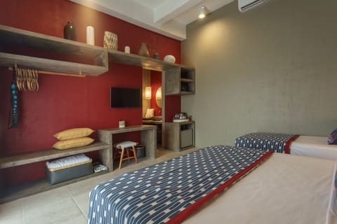 Deluxe Triple Room, Multiple Beds | Premium bedding, in-room safe, desk, laptop workspace