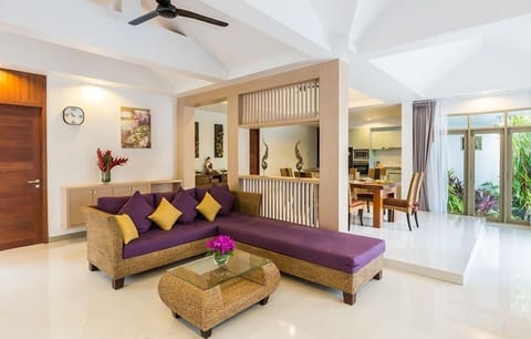 Family Villa | Living area | 32-inch flat-screen TV with satellite channels, LED TV