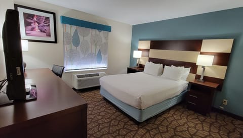 Suite, 1 Queen Bed, Non Smoking, Hot Tub (Shower Only;with Sofabed) | Premium bedding, in-room safe, desk, laptop workspace