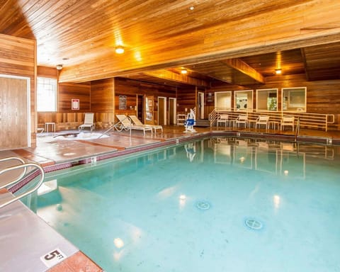 Indoor pool, sun loungers