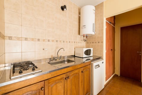 Fridge, microwave, oven, electric kettle