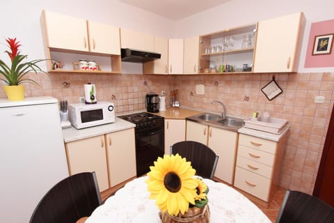 Apartment, 2 Bedrooms | Private kitchen | Fridge, coffee/tea maker, electric kettle, toaster