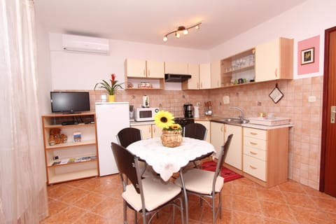 Apartment, 2 Bedrooms | Private kitchen | Fridge, coffee/tea maker, electric kettle, toaster