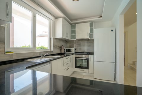 Superior Villa | Private kitchen | Full-size fridge, microwave, oven, stovetop