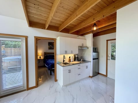 Cabin (Oceanfront with Private Hot Tub / Gon) | Private kitchen | Fridge, microwave, stovetop, coffee/tea maker