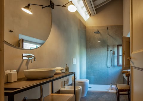 Deluxe Double Room | Bathroom | Shower, rainfall showerhead, free toiletries, hair dryer