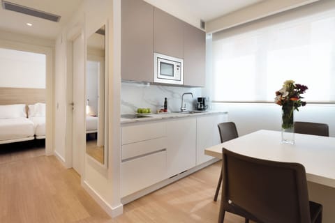 Superior Apartment | Private kitchenette | Fridge, microwave, stovetop, dishwasher