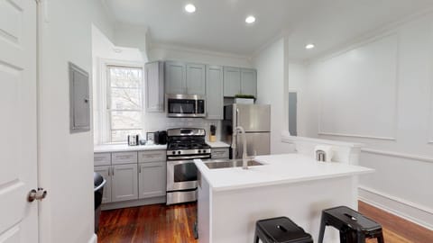 Penn Stunning Duplex Apartment | Private kitchen | Fridge, microwave, oven, stovetop