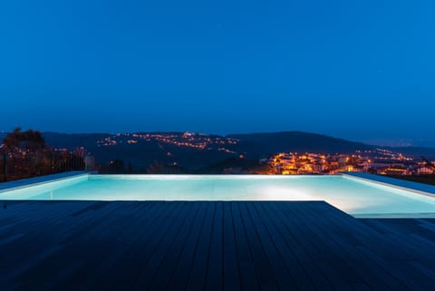 Outdoor pool, pool umbrellas