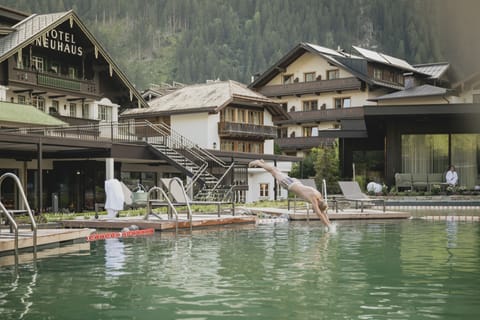 Indoor pool, outdoor pool, sun loungers