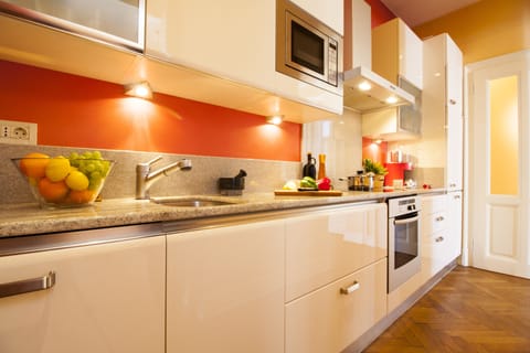 Luxury Apartment, Multiple Beds, Non Smoking, City View | Private kitchen | Full-size fridge, microwave, oven, stovetop