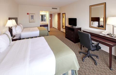 Standard Room, 2 Queen Beds, Accessible (Communications, Accessible Tub) | 1 bedroom, desk, laptop workspace, blackout drapes