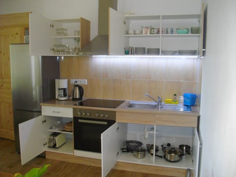 Family Apartment (I) | Private kitchen | Fridge, stovetop, coffee/tea maker, electric kettle