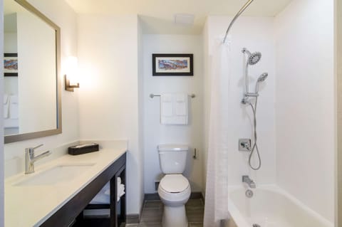 Suite, 1 King Bed with Sofa bed, Accessible, Non Smoking | Bathroom | Combined shower/tub, hair dryer, towels