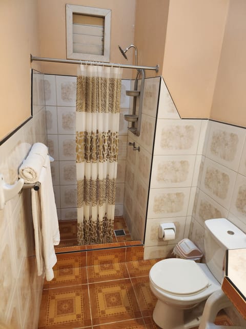 Family Double Room, 2 Double Beds, Non Smoking, Courtyard View | Bathroom | Shower, designer toiletries, hair dryer, towels