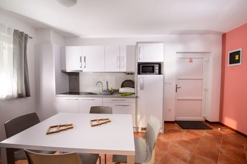 Standard Apartment (ground floor) | Private kitchen | Fridge, microwave, stovetop, electric kettle